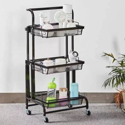 Chariot 3-en-1 Pliable et Mobile | Rangement Intelligent pour la Maison