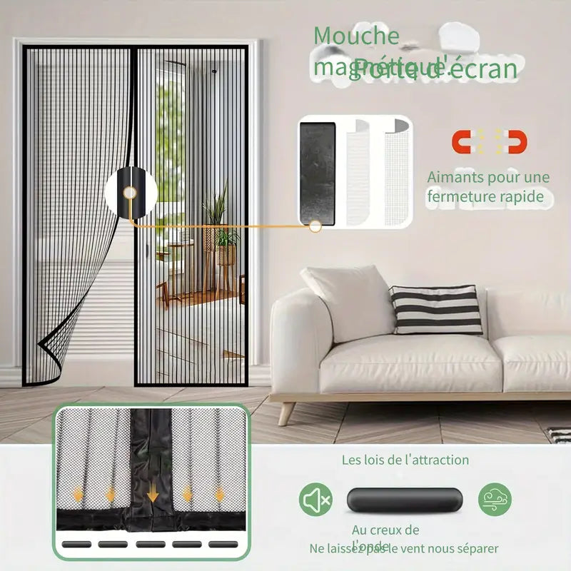 Moustiquaire de porte magnétique fermeture automatique