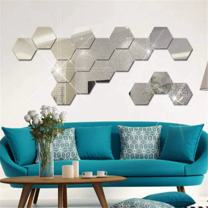 miroirs muraux hexagonaux pour une déco lumineuse et élégante