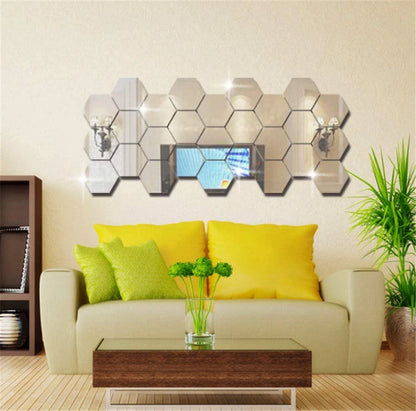 miroirs muraux hexagonaux pour une déco lumineuse et élégante