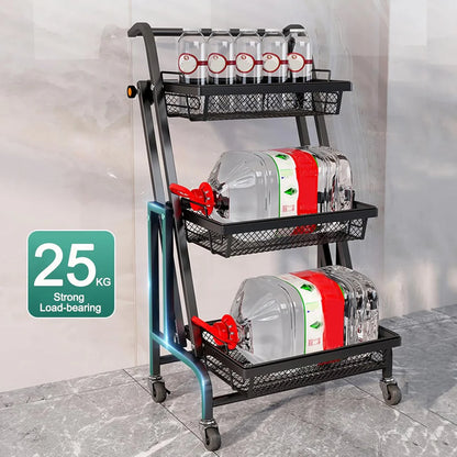 Chariot 3-en-1 Pliable et Mobile | Rangement Intelligent pour la Maison