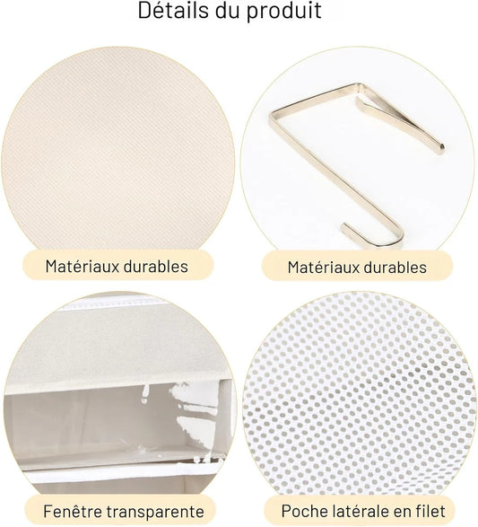 Organiseur de porte 5 niveaux 10 compartiments extra larges