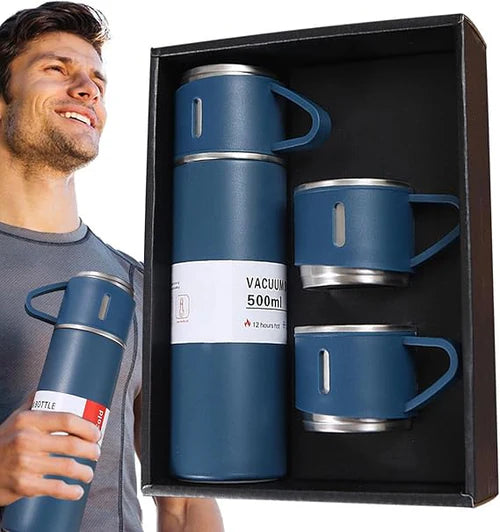 Bouteille isotherme sous vide Thermo 500 ml en acier inoxydable avec tasse