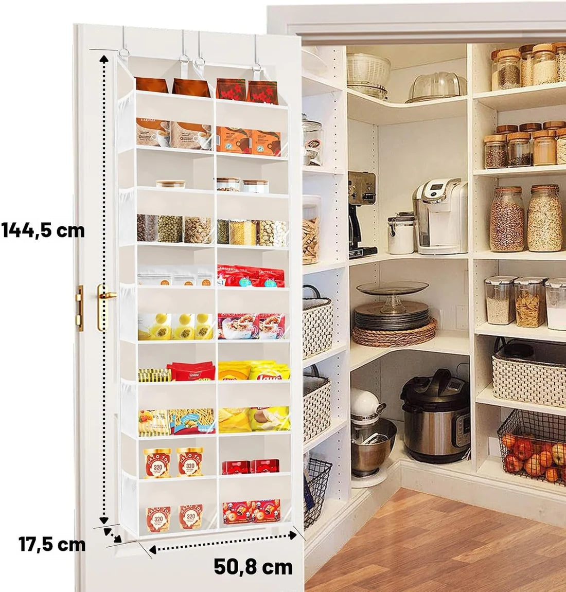Organiseur de porte 5 niveaux 10 compartiments extra larges