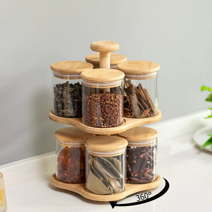 Organiseur polyvalent pour épices en bambou