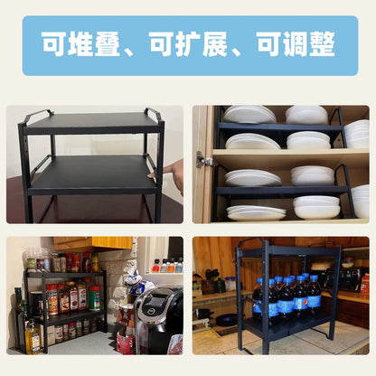 Étagère Organisatrice Cuisine Pro – Extensible, Empilable & Ajustable